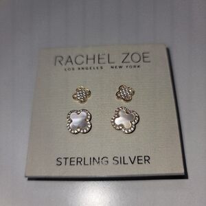 Rachel Zoe Clover Earrings Set 925 Sterling Silver
